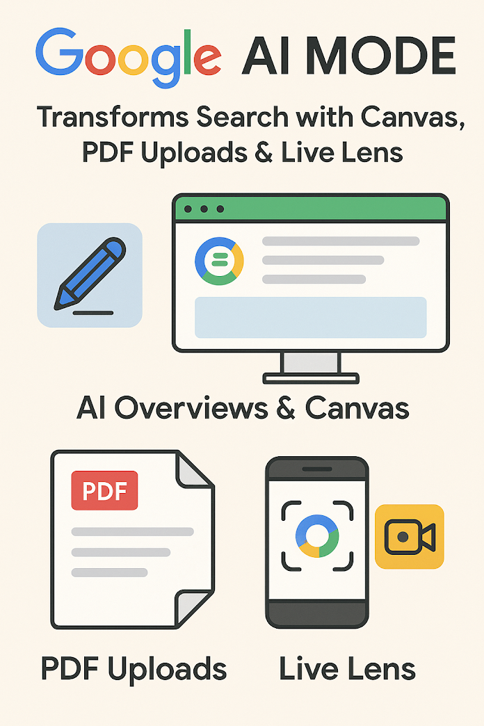Googles AI Mode Transforms Search with Canvas PDF Uploads amp Live Lens