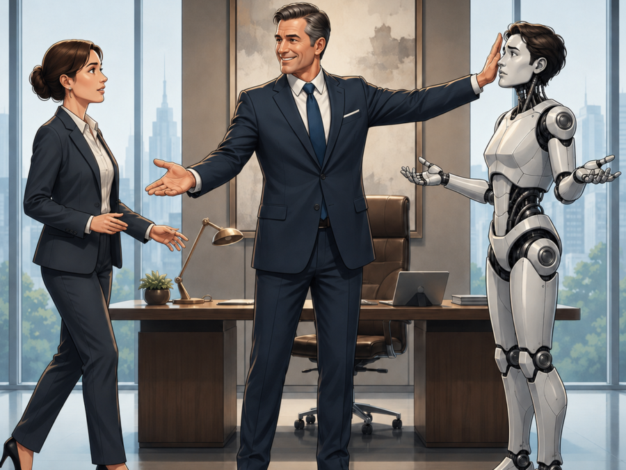 Illustration of a worker overwhelmed by AI workflow fatigue from managing seven different AI tools