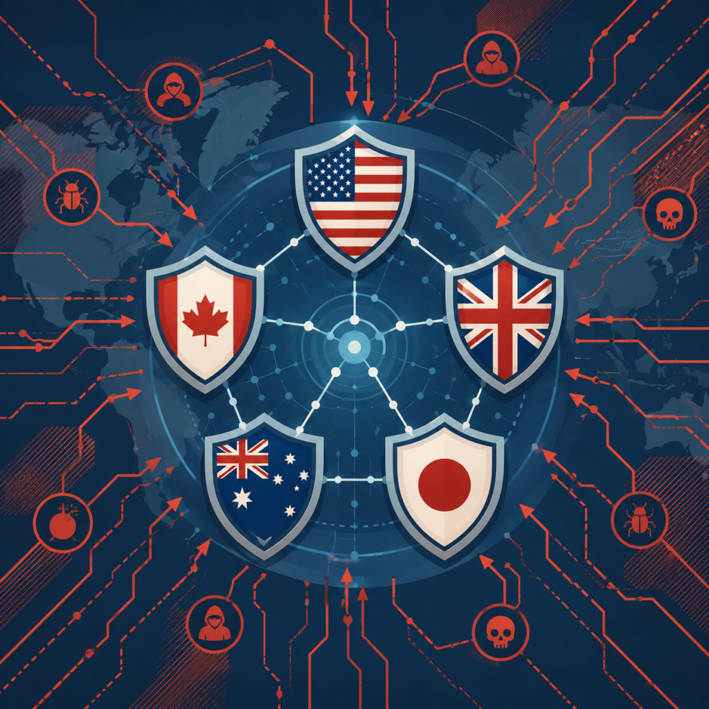 Five Eyes joint AI cybersecurity warning illustration