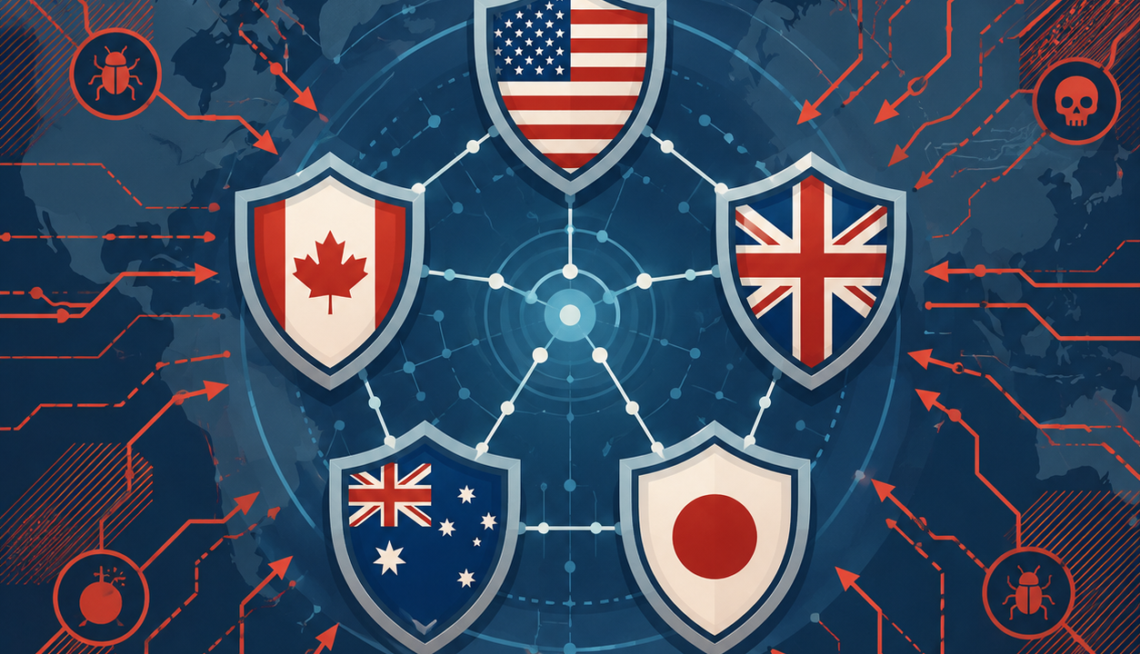 Five Eyes joint AI cybersecurity warning illustration