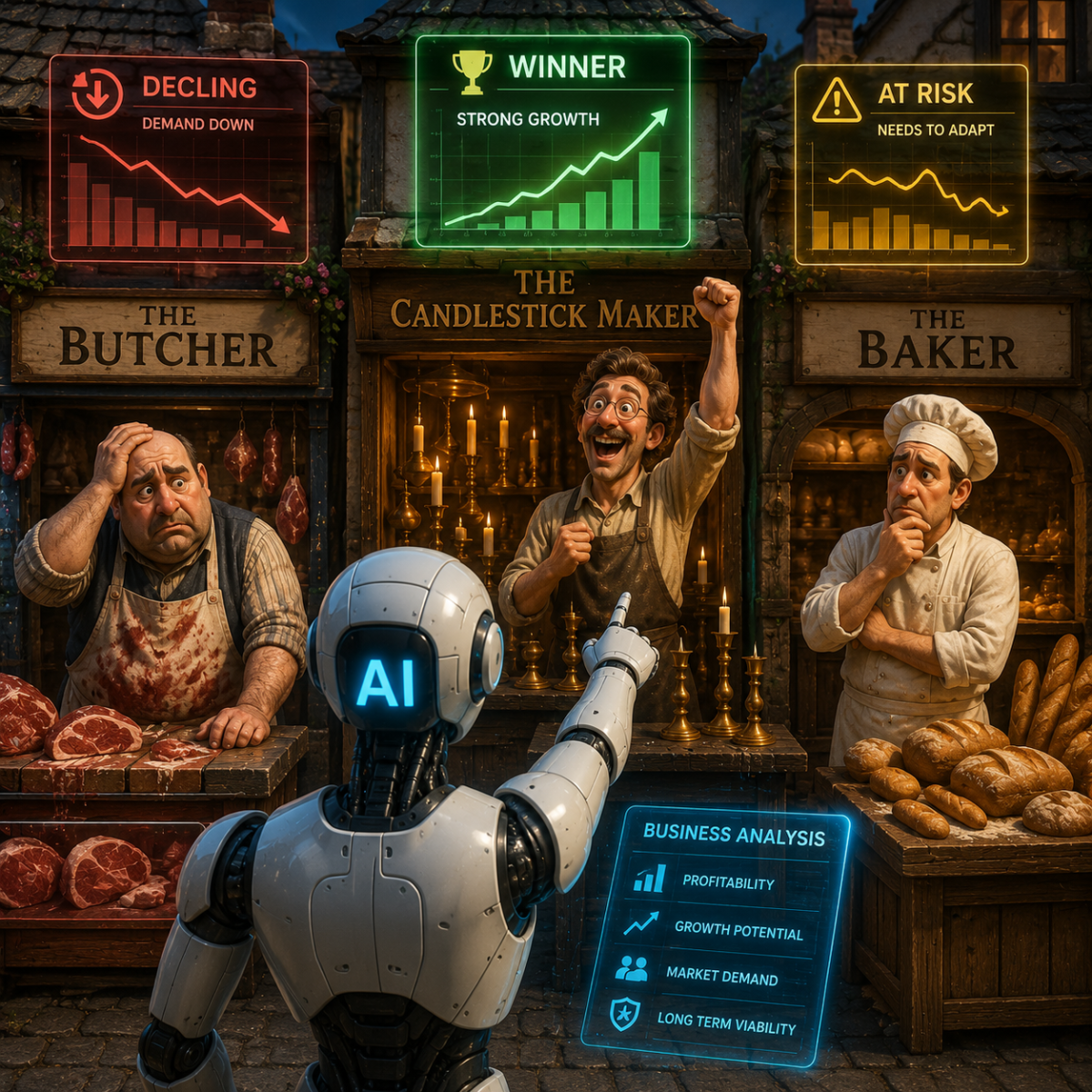 Generative AI vs predictive AI compared in a split illustration of content creation and data forecasting