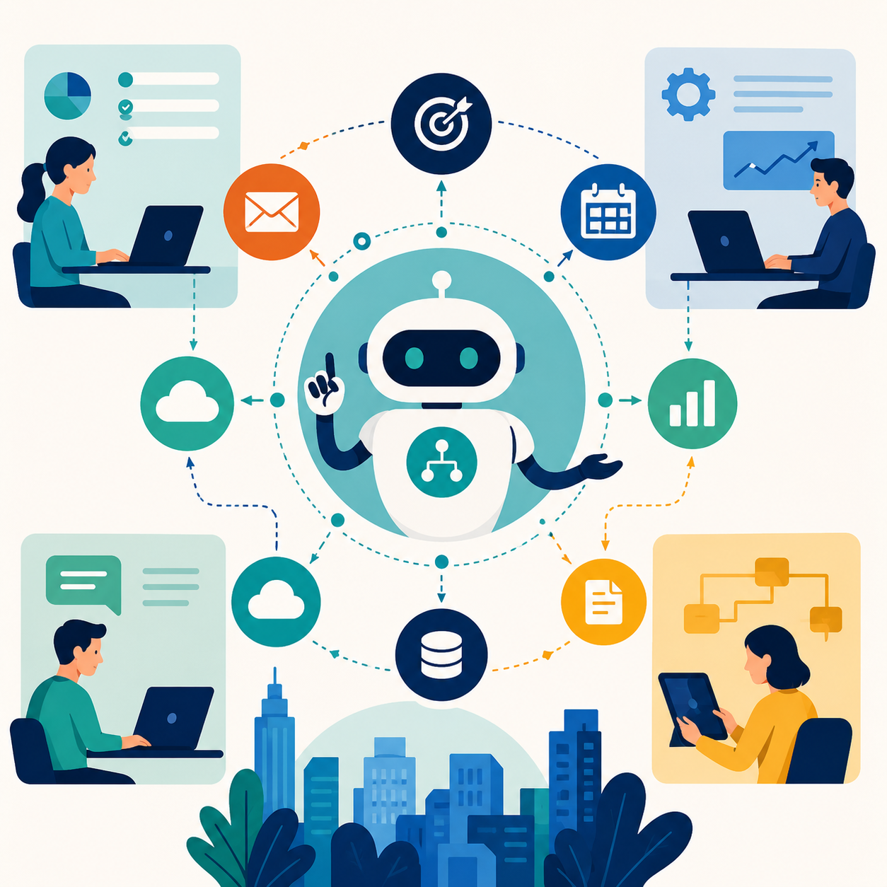 Agentic AI race between major tech companies illustration
