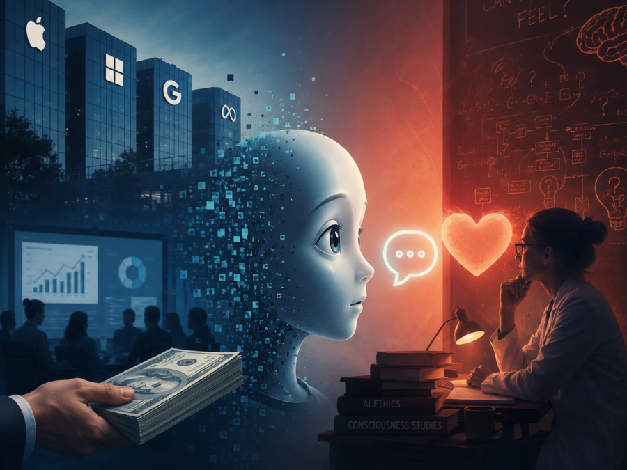 AI chatbots emotions consciousness research illustration