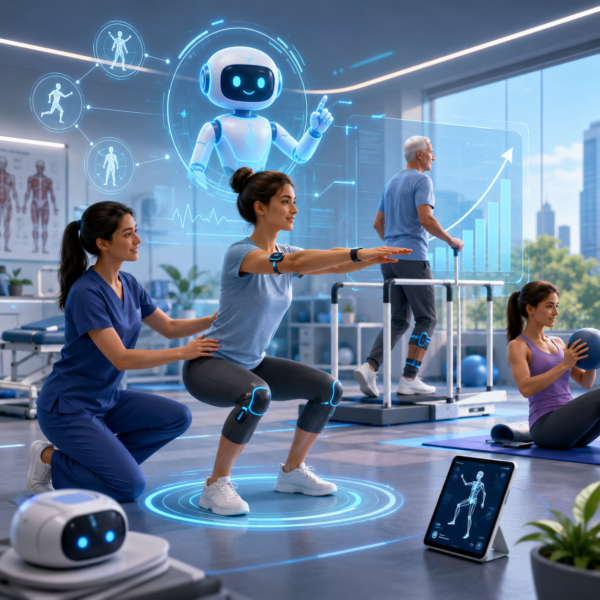 AI physiotherapy rehabilitation technology helping patient recovery