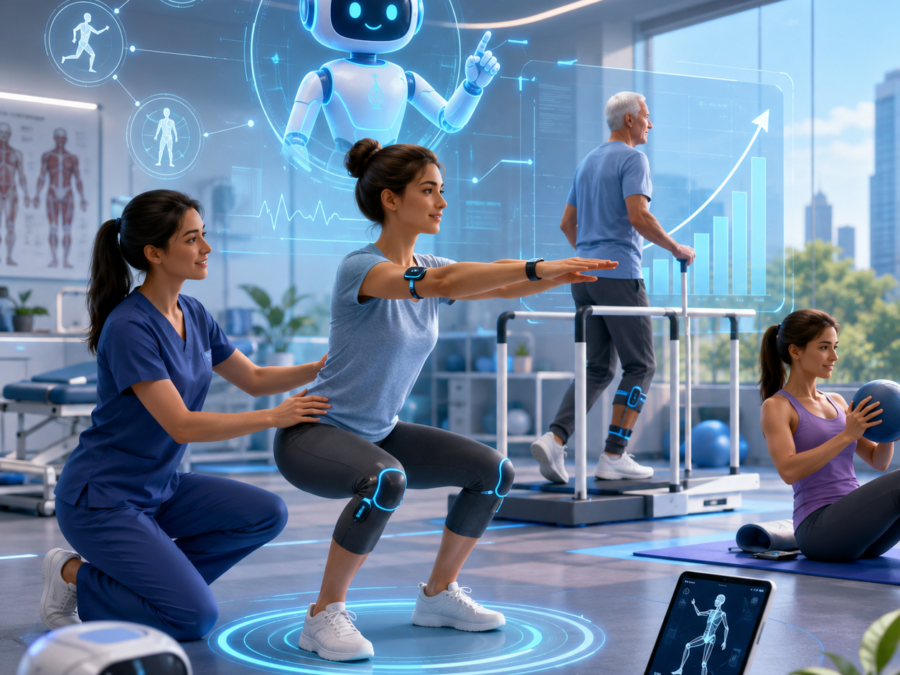 AI physiotherapy rehabilitation technology helping patient recovery