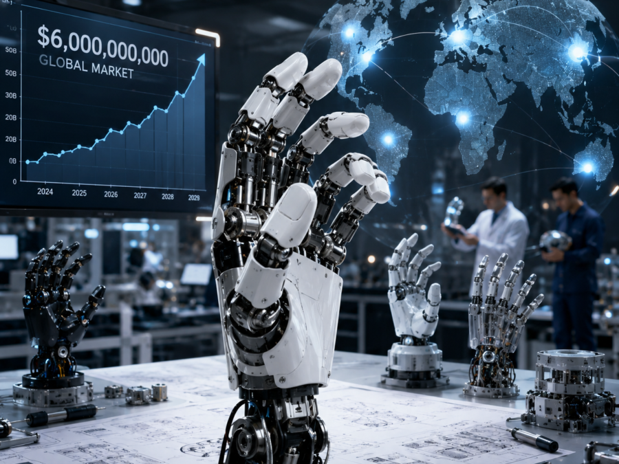 AI robotic hands gripping objects with human-like dexterity