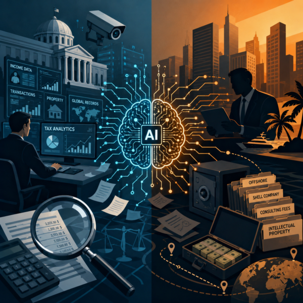 AI tax enforcement algorithm reviewing IRS audit data