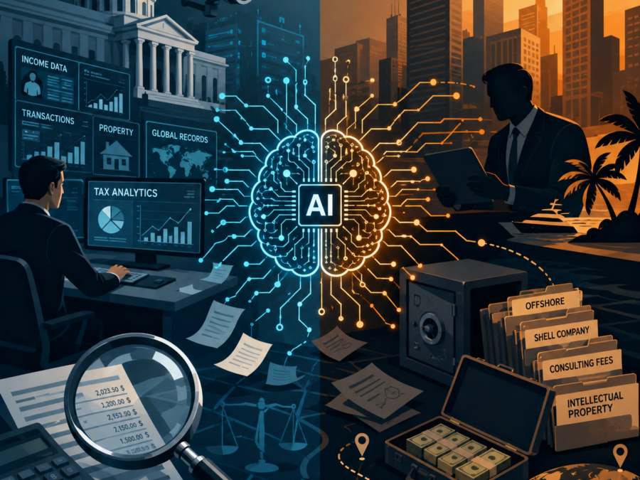 AI tax enforcement algorithm reviewing IRS audit data
