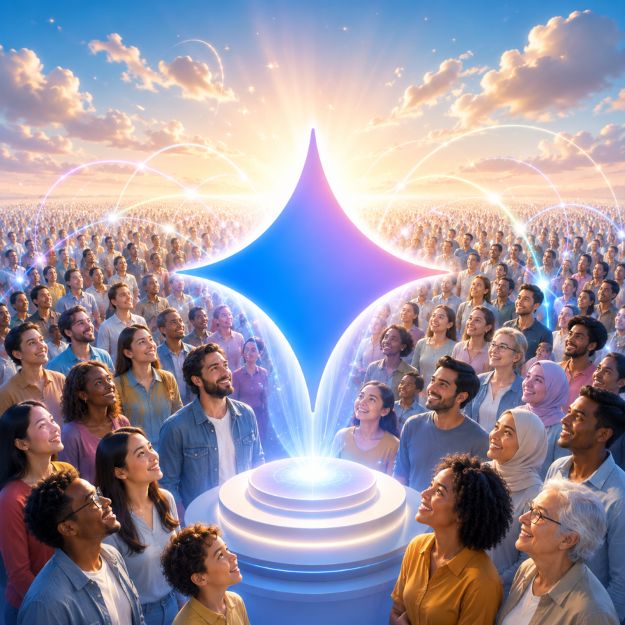 Illustration representing Gemini monthly active users closing in on ChatGPT