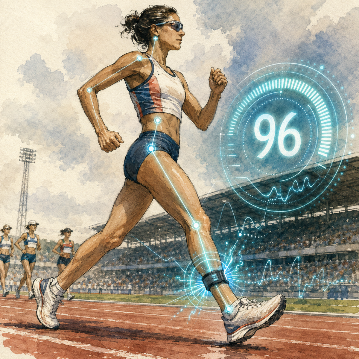 Battery-free AI wearable harvesting energy from an athlete’s steps while analysing her gait