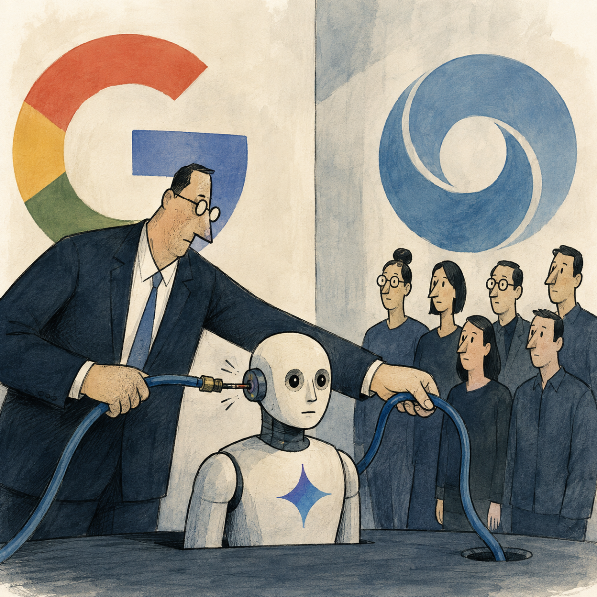 Google DeepMind reshuffle showing Demis Hassabis handing day-to-day DeepMind operations to Koray Kavukcuoglu